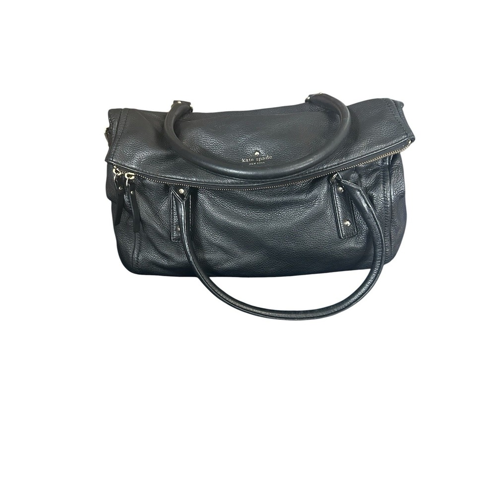 Kate Spade New York Black Pebbled Leather Little Minka Satchel Bag. Hobo